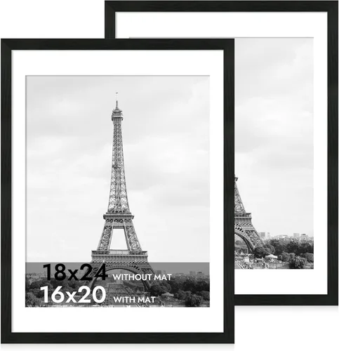 Miniatura 41 de iRahmen - Juego de 2 marcos de fotos de 4 x 6, marco de madera negro con cristal de alta definición, para mostrar fotografías de 3.5 x 5