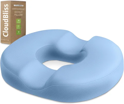 Miniatura 12 de Cojín de asiento en forma de dona CloudBliss para alivio del dolor de coxis y hemorroides, cojín de silla de espuma viscoelástica para después