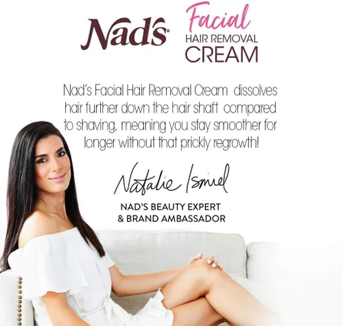 Miniatura 7 de Nad's Depilación facial suave y calmante para mujeres, crema depilatoria sensible para áreas delicadas de la cara, 0.99 onzas (4446)