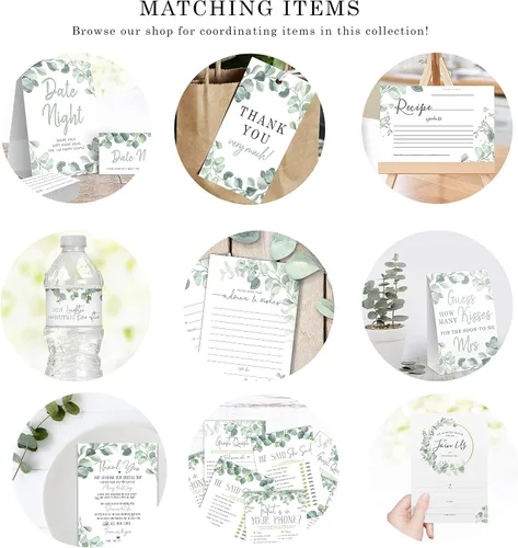 Miniatura 9 de Your Main Event Prints 50 tarjetas de decoración de eucalipto para boda, perfectas para añadir a centros de mesa y decoraciones de boda