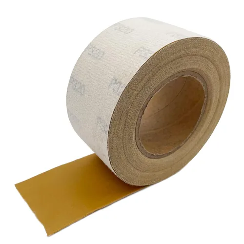 Miniatura 9 de Rollo de papel de lija de grano 180 con gancho y bucle, 2-3/4 pulgadas x 20 yardas de óxido de aluminio con respaldo de gancho y bucle, paño