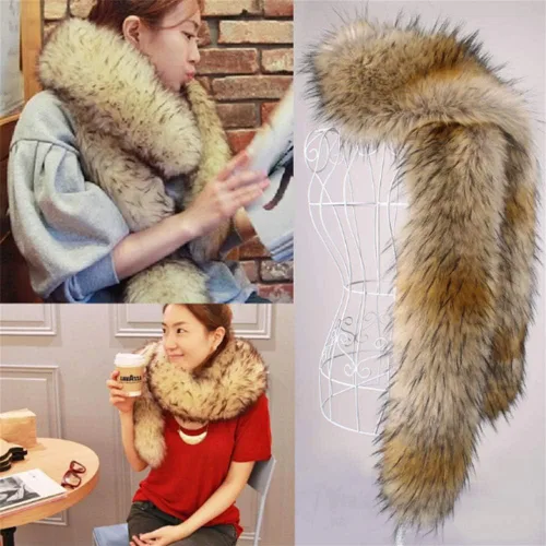 Miniatura 3 de Abrigo largo para hombre y mujer, cuello de piel sintética, abrigo cálido para invierno