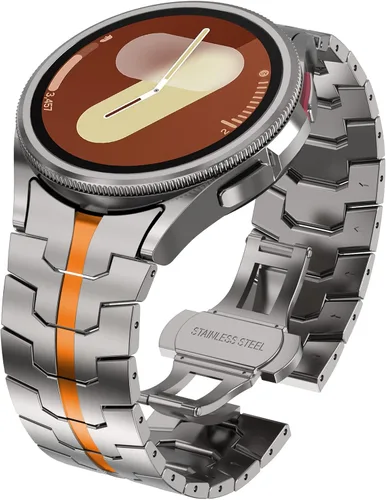 Miniatura 22 de WINGLE Compatible con Galaxy Watch 8/8 Classic Band para hombre, acero inoxidable, Samsung Galaxy Watch 8 Band de 1.732 in, 1.575 in, 1.811 in