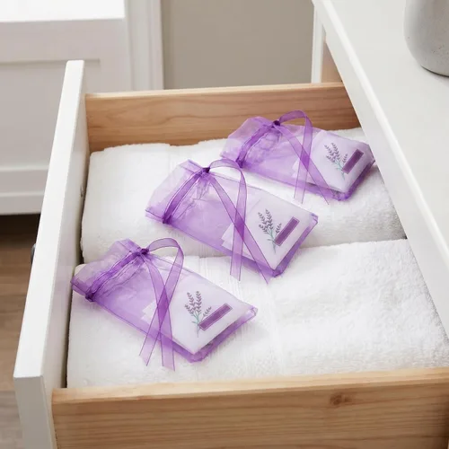 Miniatura 9 de DOITOOL Paquete de 25 bolsas de lavanda de 6.49 x 2.83 pulgadas, bolsas de fragancia de organza con cinta para fragancia del hogar, ambientador