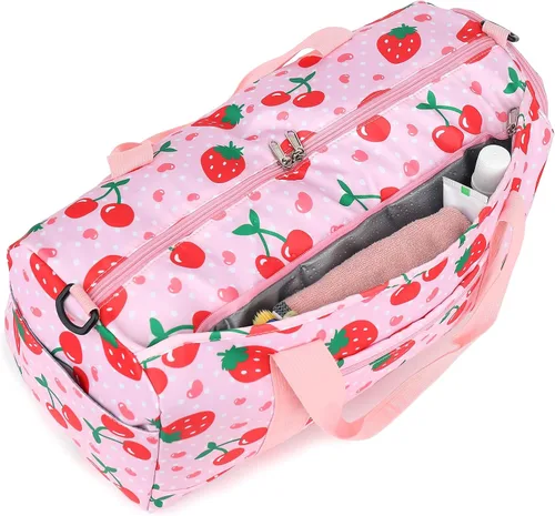 Miniatura 8 de BTOOP Bolsa de lona para niñas, niños, gimnasio, deportes, mujer, bolsa de viaje para entrenamiento, fin de semana, con compartimento para zapatos