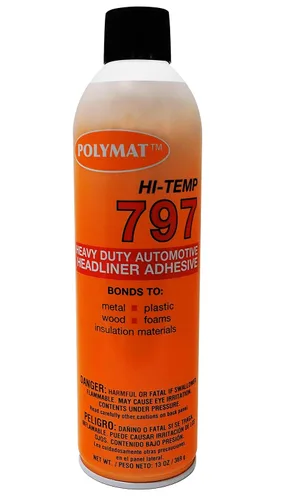 Miniatura 2 de QTY2 Polymat 797 - Adhesivo en aerosol de alta temperatura, 13 onzas, pegamento para techo de alta temperatura