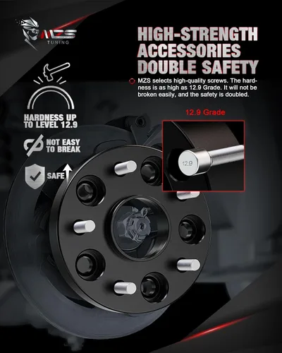 Miniatura 4 de MZS 5 Espaciadores para rines 114.3, 20 mm 60.1 mm de diámetro interior 12 x 1.5 mm 5x4.5" Espaciadores centrados en el cubo compatibles con TC XB