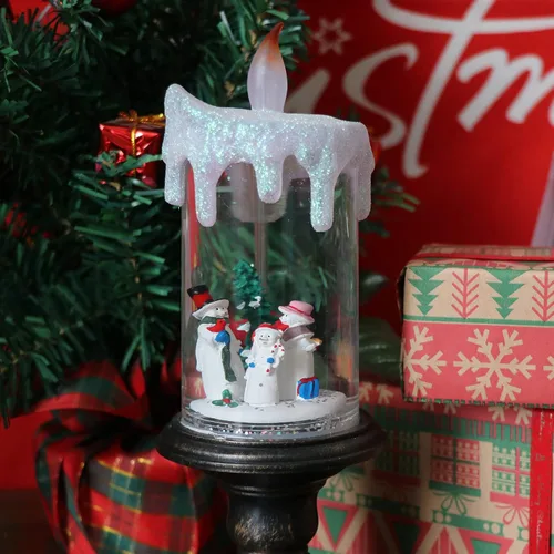 Miniatura 4 de Eldnacele Velas de Globo de Nieve de Halloween Lámpara Iluminada, Operada con Batería Vela Giratoria Espeluznante de Tornado de Agua Brillante Sin