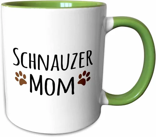 Miniatura 13 de 3dRose Schnauzer Dog Mom - Perro por raza - huellas marrones fangosas - amante de los perritos - orgulloso dueño de mascotas mama 11oz taza azul