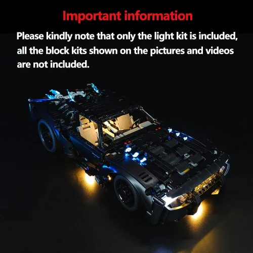 Miniatura 2 de Kyglaring Juego de luces LED compatibles con Lego Technic The Batman – Batmobile 42127 Kit de construcción – sin juego de Lego (versión clásica)