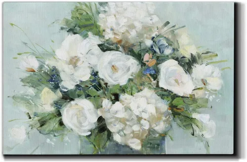 Miniatura 34 de Lienzo de arte de pared de paisaje abstracto con flores y bosque moderno, cuadros de arte para decoración de sala de estar, cocina, baño, oficina