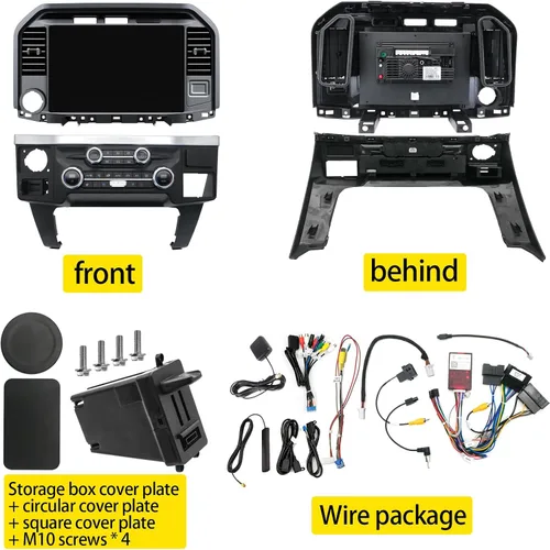 Miniatura 10 de Para Ford F150 2015-2021 Radio Android de 13 pulgadas 1920 * 1200 2K HD pantalla táctil unidad principal Carplay inalámbrico GPS pantalla