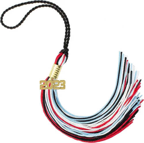Miniatura 327 de Borla de graduación Aqua 2022, todos los colores escolares disponibles, fabricada en Estados Unidos
