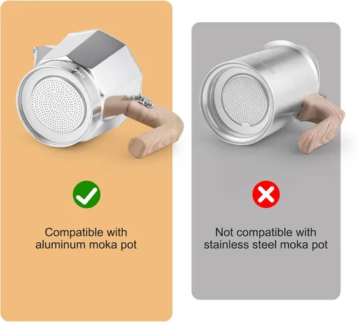 Miniatura 3 de Sivaphe 3 tazas Moka Pot piezas de repuesto infusor para estufa italiana de aluminio, cafetera expreso, 1 filtro y 3 sellos de junta de silicona