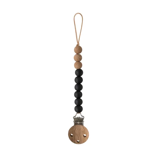 mushie Clip para chupete de bebé 100% de silicona libre de BPA | Eva (Negro)