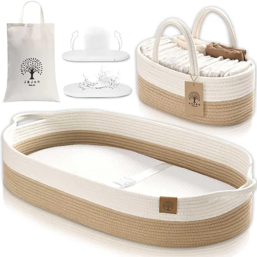 Miniatura 13 de Cesta cambiador de bebé incluye pañalera, suave e impermeable, de doble cubierta, portátil, cambiador para tocador y cambiador, regalo para baby
