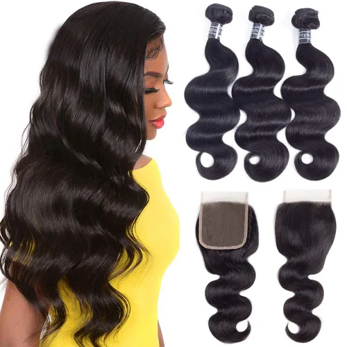 Miniatura 20 de Amella 3 paquetes de 3 mechones de cabello virgen brasileño ondulado (8, 10, 12 pulgadas), negro natural) 8A, 100% sin procesar, cabello humano