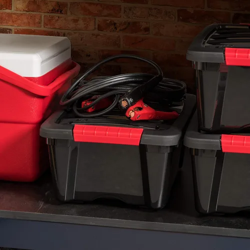 Miniatura 4 de IRIS USA - Caja de almacenamiento de plástico de 13 cuartos de galón con tapa y pestillos – Paquete de 6 – sin BPA, solución de organización