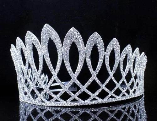 Miniatura 5 de Exquisita Tiara de diamantes de imitación de cristal austríaco transparente con peines laterales de pelo Corona de baile de graduación princesa