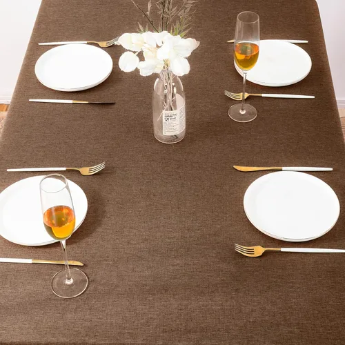 Miniatura 5 de AUSSPVOCT - Mantel redondo texturizado de 50 pulgadas, para mesas hasta 35 pulgadas de diámetro, impermeable, fácil de limpiar y antiarrugas