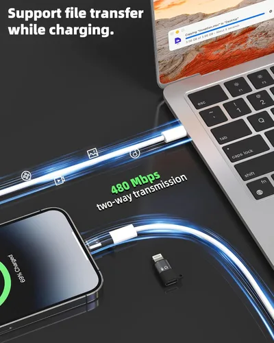 Miniatura 3 de Adaptador OTG de audio USB C hembra a Lightning macho (paquete de 3) para iPhone 14 13 12 11 Pro Max Tipo C Cable de carga MFI Convertidor para iPad