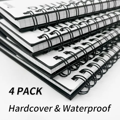 Miniatura 21 de Cuaderno grande en espiral rayado - Paquete de 4 cuadernos rayados de 8.5" x 11" con tapa dura de 7mm, cuaderno de 120 páginas, papel grueso de 100