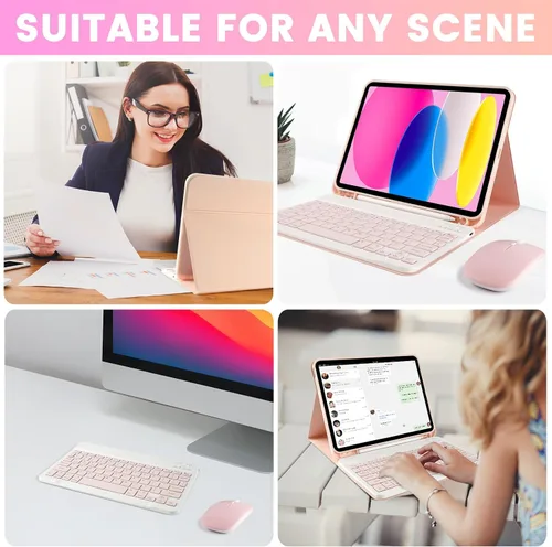 Miniatura 5 de LAMA Funda magnética con teclado para iPad (A16) de 11ª generación 2025/10ª generación 2022, con teclado para iPad de 11 pulgadas (A16) y 10.9 Rosa