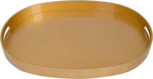 Miniatura 14 de MAONAME - Bandejas de servir azules con asas, bandeja decorativa ovalada para mesa de café, juego de bandejas anidadas de 2, bandeja de tocador