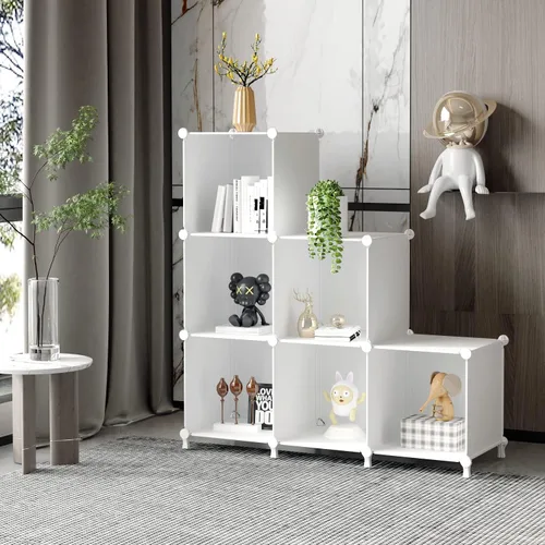 Miniatura 2 de AWTATOS Organizador de Almacenamiento en Cubos, Estantes de Cubos de Almacenamiento Estantería, 6 Cubos Organizadores de Closet y Almacenamiento