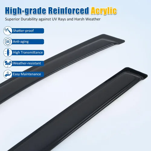 Miniatura 4 de FREEMOTOR802 Deflectores de ventana con cinta para Chevrolet Equinox EV 2024-2026, protectores de lluvia, viseras de ventana lateral, deflectores