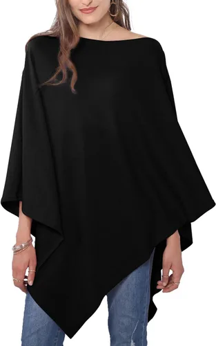 Miniatura 40 de MissShorthair Versatile Women's Shawl Wrap – Soft Knitted Poncho Cape Scarf for Fall Winter