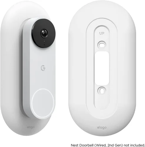 Miniatura 8 de elago Soporte compatible con Google Nest Hello Video Doorbell Wall Plate (cableado, 2ª y 3ª generación), timbre de puerta, color perfecto para Nieve