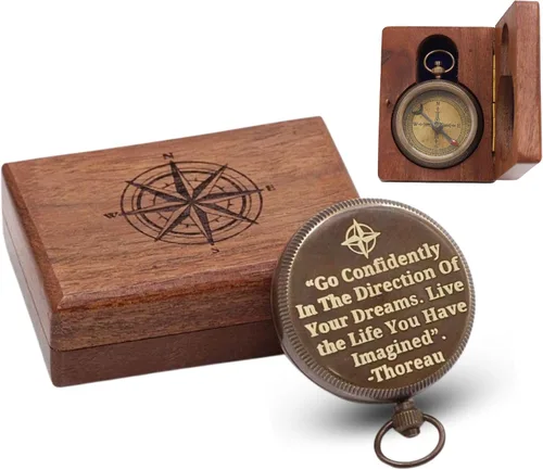 Miniatura 20 de Compass Gift for Mom/Dad, Vintage Pocket Compass Engraved with Go Confidently Customized Gifts for Women/Men, Baptism 2026 Communion Christian