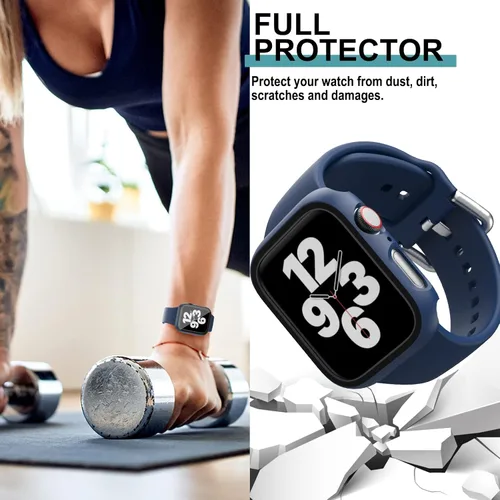 Miniatura 3 de Paquete de 6 fundas para Apple Watch SE 3 (2025)/SE 2/SE/Series 6/5/4 de 40 mm con protector de pantalla de vidrio templado, funda protectora