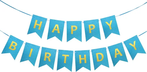 Miniatura 9 de Clabby Cartel de feliz cumpleaños negro con purpurina con letras brillantes de feliz cumpleaños con purpurina brillante para colgar suministros
