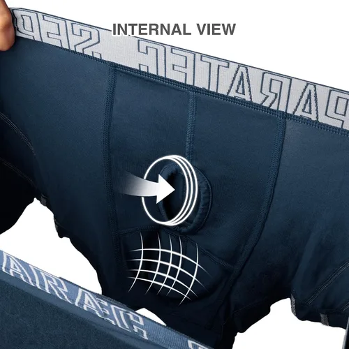 Miniatura 5 de Separatec Ropa interior para hombre, ropa interior cómoda y suave de rayón de bambú con doble bolsa para hombres, paquete de 3 o 6