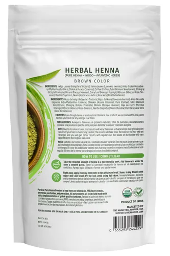 Miniatura 2 de Pardesi Henna Brown orgánico 7.05 oz - Tinte natural para el cabello y tratamiento acondicionador Halal, sin OMG, vegano Sin productos químicos