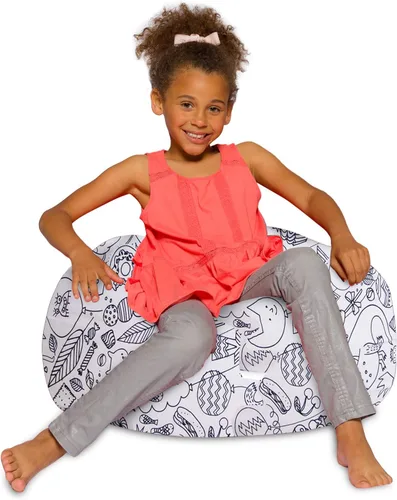 Miniatura 12 de Posh Creations - Sillón puff para niños, adolescentes y adultos, incluye funda extraíble y lavable a máquina, tamaño mediano de 27 pulgadas, lona