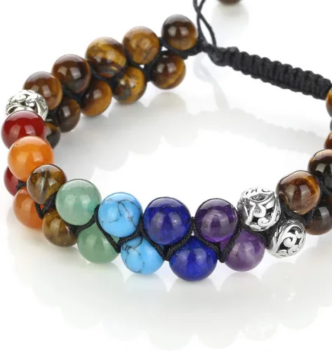 Miniatura 4 de TOP PLAZA - Pulsera de cuentas de chakras con 7 cristales curativos para yoga, meditación, relajación, ansiedad, para hombre y mujer