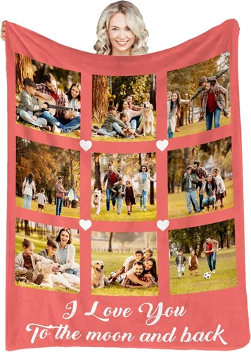 Miniatura 31 de Manta personalizada con fotos, texto, fotos personalizadas, mantas para adultos y niños, cumpleaños familiar, 1 foto, 50 x 40 pulgadas
