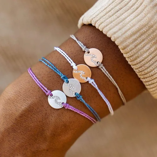 Miniatura 3 de Pura Vida Pulsera de plata u oro rosa con forma de moneda, 100% impermeable, banda ajustable, encanto