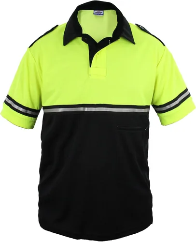 Miniatura 2 de First Class Camisa de patrulla de bicicleta de dos tonos con rayas reflectantes y bolsillo con cremallera