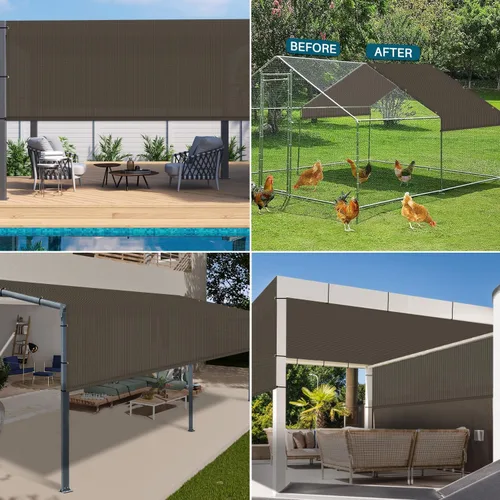 Miniatura 2 de Coarbor Toldo de repuesto para pérgola para exteriores, 8 x 12 pies, pantalla de privacidad con ojales, varillas de peso para patio, terraza, patio