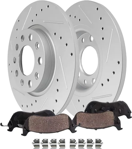 Miniatura 33 de Detroit Axle - Kit de freno delantero para Mercedes-Benz C350e GLC300 2016-2018, E300 2017, E350 2020-2022, frenos de disco perforados y ranurados