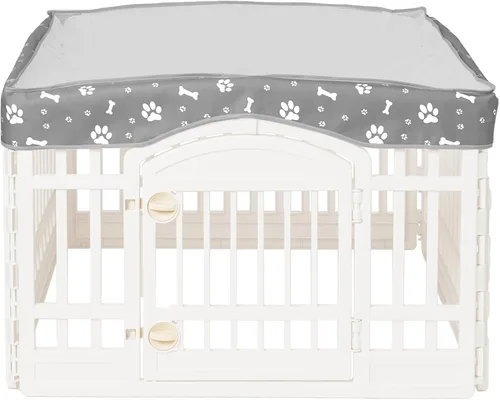 Miniatura 6 de Cubierta superior de malla para corralito para perros de 36 pulgadas con 4 paneles, [Nota: corralito no incluido] Cubierta de jaula para perros, Rosa