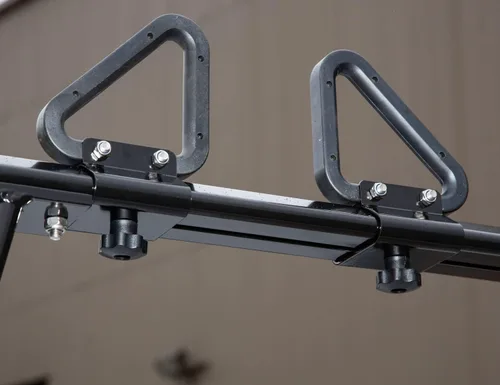 Miniatura 8 de Buyers Products 1501680 - Estante de aluminio para escalera para camión, altura ajustable, recubrimiento en polvo negro, soporte de abrazadera