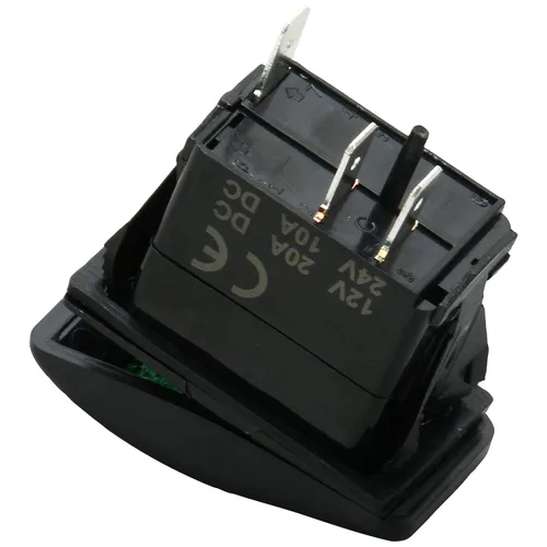 Miniatura 8 de Amarine Made Paquete de 2 interruptores basculantes LED impermeables de 12 V y 20 amperios para barco, SPST 3P, con luz (verde)