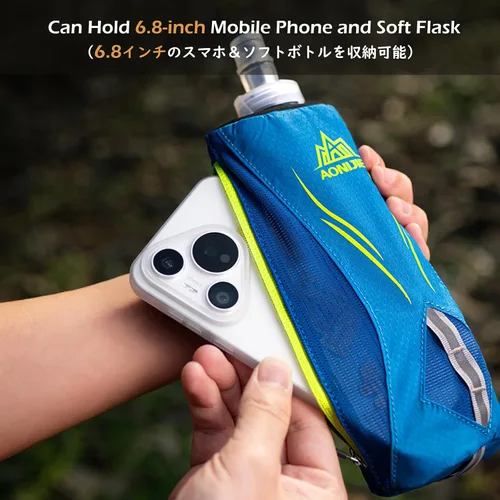 Miniatura 3 de TRIWONDER Botella de agua de mano para correr, Quick Grip Chill Botella de agua suave de mano de 17 onzas con correa de mano, paquete de Botella