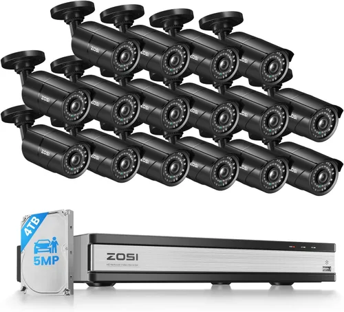 Miniatura 10 de ZOSI Sistema de cámara de seguridad para el hogar 4K 8MP PoE al aire libre, 4 cámaras IP Bullet PoE de 5 MP (3K), detección de movimiento, control