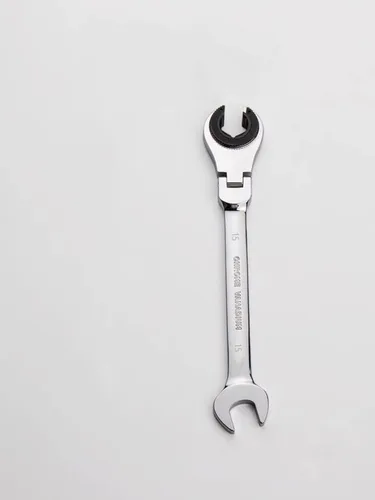 FLZOSPER - Llave de engranajes de cabeza flexible de 15 mm, llave de combinación de trinquete métrica